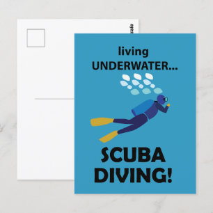 Scuba Dykning Att leva under vatten Scuba Dykning Vykort