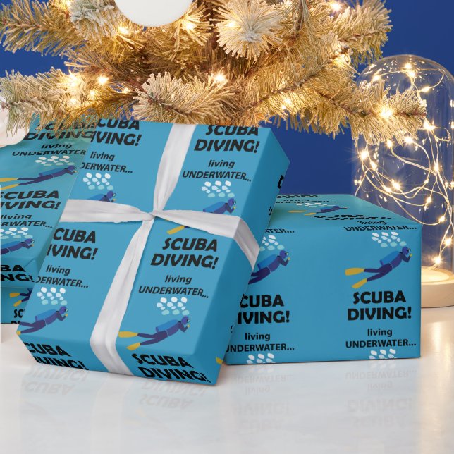 Scuba Dykning Levande Undervattensdykning Scuba Dy Presentpapper (Helgdagar)