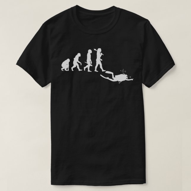 Scuba Evolution Funny Dyka Evolution T Shirt (Design framsida)