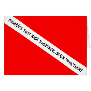 Scuba Families Kick Together Håll ihop Hälsningskort