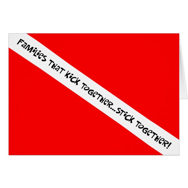 Scuba Families Kick Together Håll ihop Hälsningskort (Framsidan Horizontal)