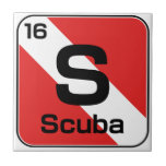 Scuba Flag Periodic Table Coaster Kakelplatta<br><div class="desc">For the Periodic Scuba lover</div>