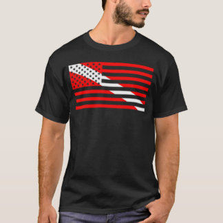 Scuba Flagga Diver Down American Flagga Usa Diving T Shirt