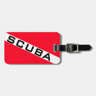 SCUBA-FLAGGA. RED SCUBA-FLAGGA BAGAGEBRICKA