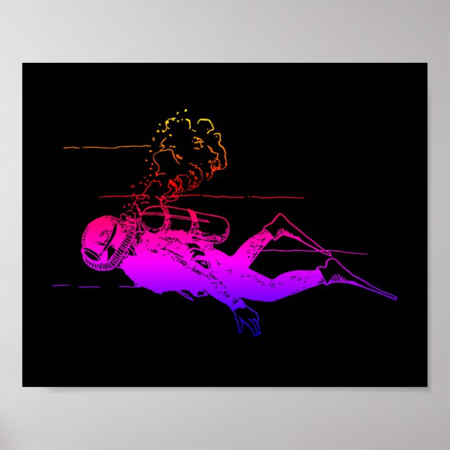 Scuba Glow Diver Poster (Framsidan)