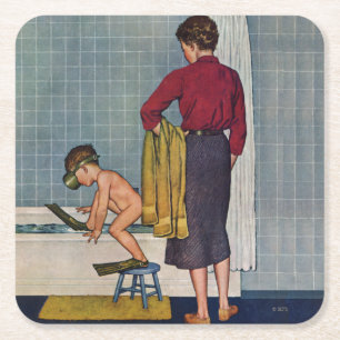 Scuba i bada underlägg papper kvadrat