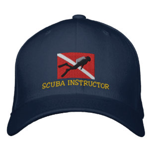 SCUBA-instruktionens inbromsade sockel Broderad Keps