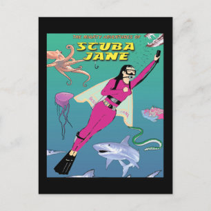 Scuba Jane Postcard Vykort