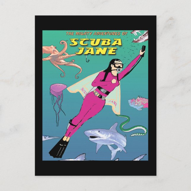 Scuba Jane Postcard Vykort (Framsida)