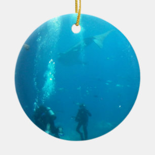 scuba julgransprydnad keramik