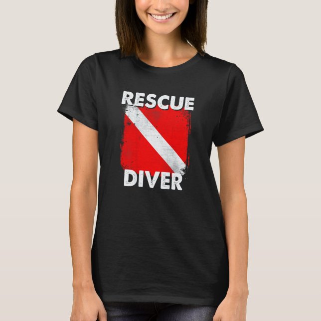 SCUBA Rescue Diver för instruktörer, studenter, dy T Shirt (Framsida)