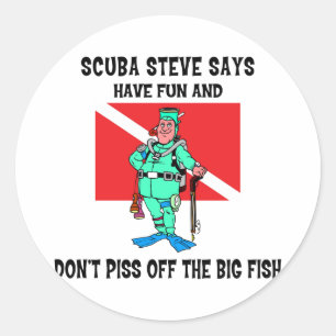 SCUBA Steve Runt Klistermärke