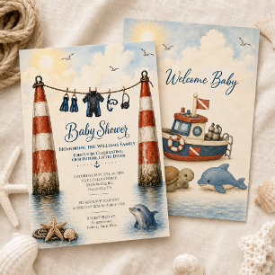 SCUBA-utrustning Blivande dykare Baby Shower-inbju Inbjudningar