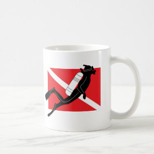 SCUBAdykflagga med den Male SCUBAdykare Kaffemugg