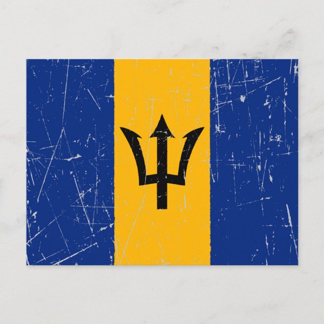 Scuffed and Scratched Barbados Flagga Vykort (Framsida)