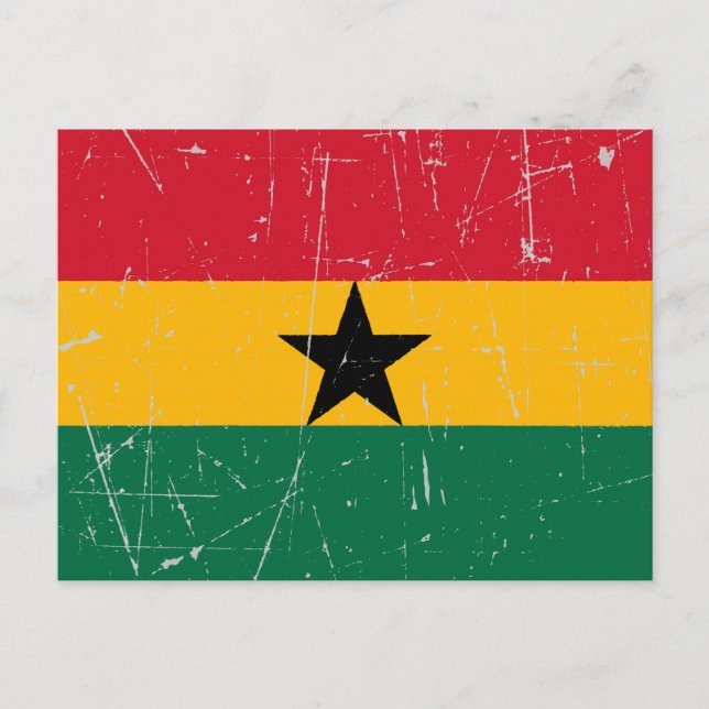 Scuffed and Scratched Ghana Flagga Vykort (Framsida)