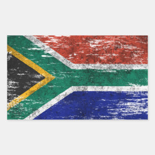Scuffed and World South African Flagga Rektangulärt Klistermärke