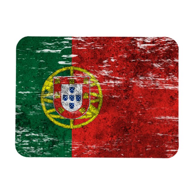 Scuffed and Worlde Portuguesa Flagga Magnet (Horisontell)