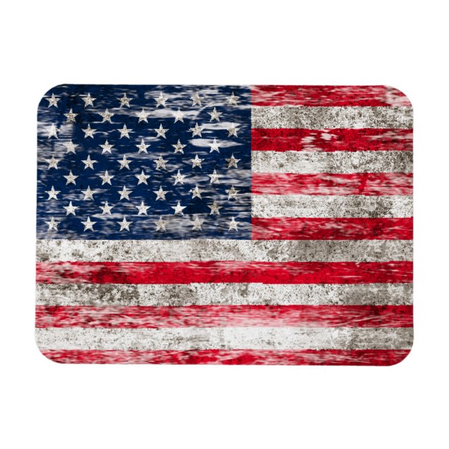 Scuffed and Worn American Flagga Magnet (Horisontell)