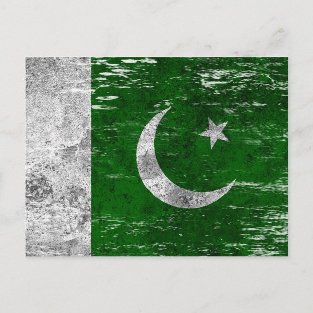Scuffed and Worn Pakistan Flagga Vykort (Framsida)