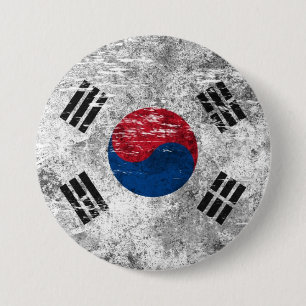 Scuffed och ha på sig sydkoreansk flagga knapp