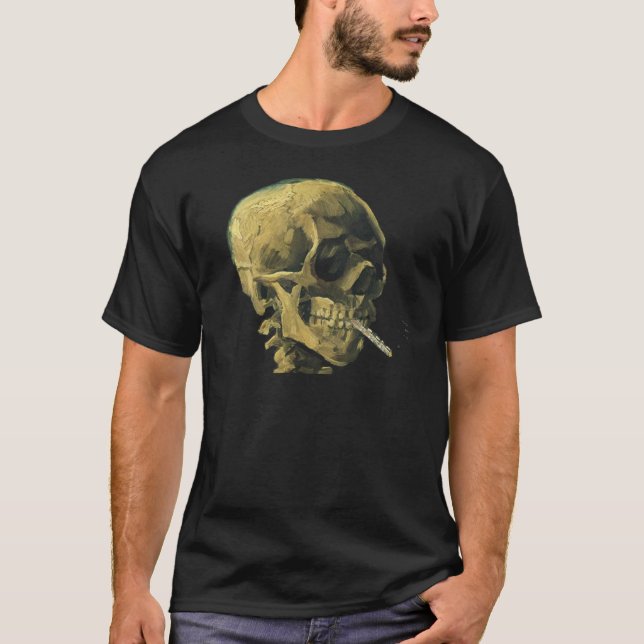 Scull med cigaretten t-shirt (Framsida)