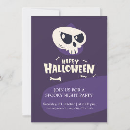 Scull och Bones Spooky Halloween Costume Party Inbjudningar