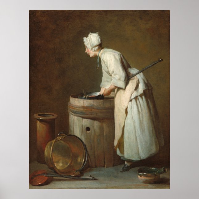 Scullery Maid - Jean-Siméon Chardin Fine Art Poster (Framsidan)