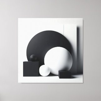 Sculpted Balance – Monochrome Geometry Art Canvastryck