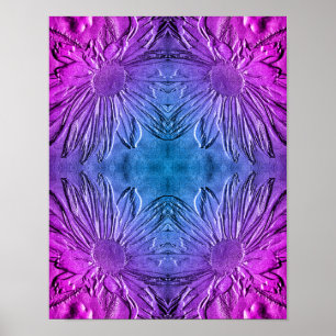 Sculpted Effect Black Eyed Susan Flower Abstrakt Poster