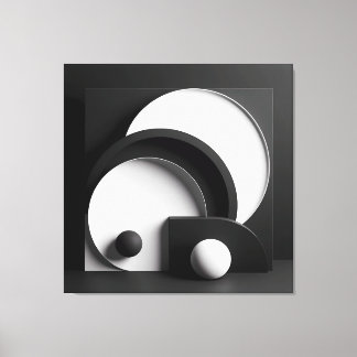 Sculpted Harmony of Shadowed Forms Canvastryck