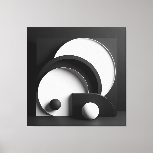 Sculpted Harmony of Shadowed Forms Canvastryck (Framsida)