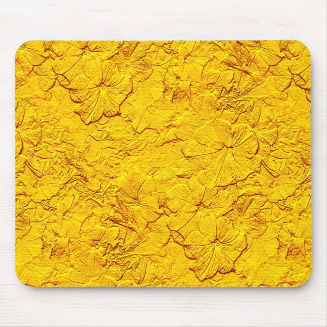 Sculpted Petunias, Gult Mousepad Musmatta (Framsidan)