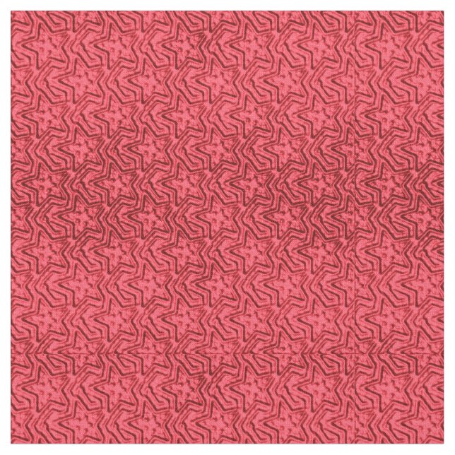 Sculpted Stars-Coral Rosa-Zazzle Fabric Tyg (Närbild)