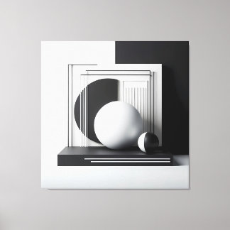 Sculptural Dialogue in Contrast Canvastryck