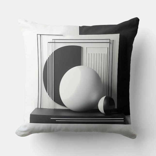 Sculptural Dialogue in Contrast Kudde (Framsida)