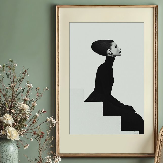 Sculptural Silhouette: Monokrom Mode, hög Poster (Skapare uppladdad)