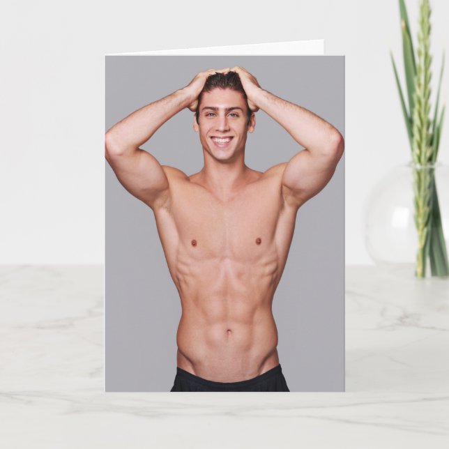 Sculptured Smile Hot Guy Greetings Card Kort (Framsida)
