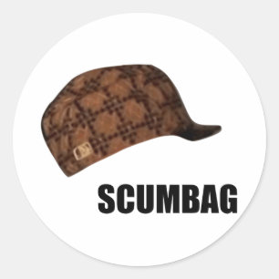 Scumbag Steve hatt Meme Runt Klistermärke