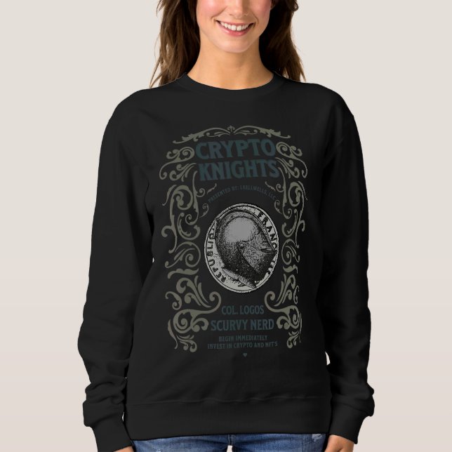 Scurvy Nerd Presenter Crypto Knight för valuta och T Shirt (Framsida)