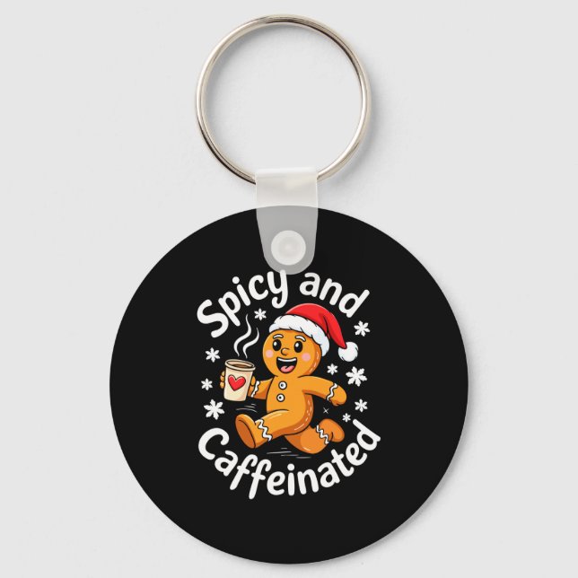 Scy And Caffeinated Shirt Men Women Gingerbread Ch Nyckelring (Framsida)