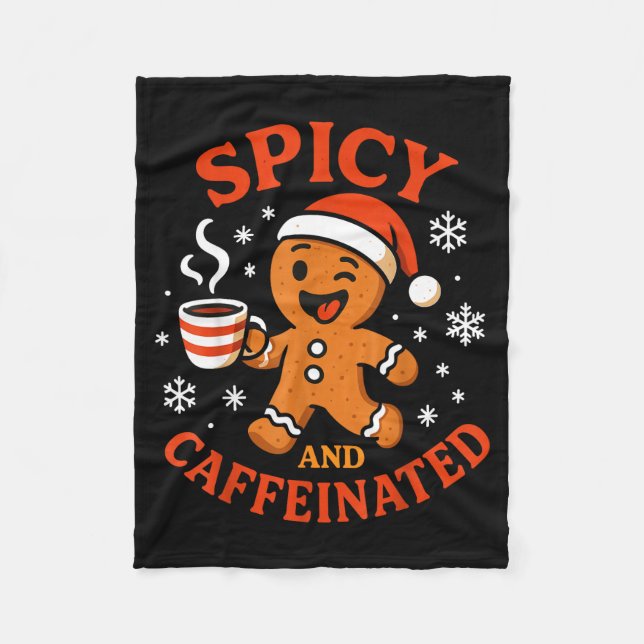 Scy Gingerbread Caffeinated Funny Coffee Lover Chr Fleecefilt (Framsidan)