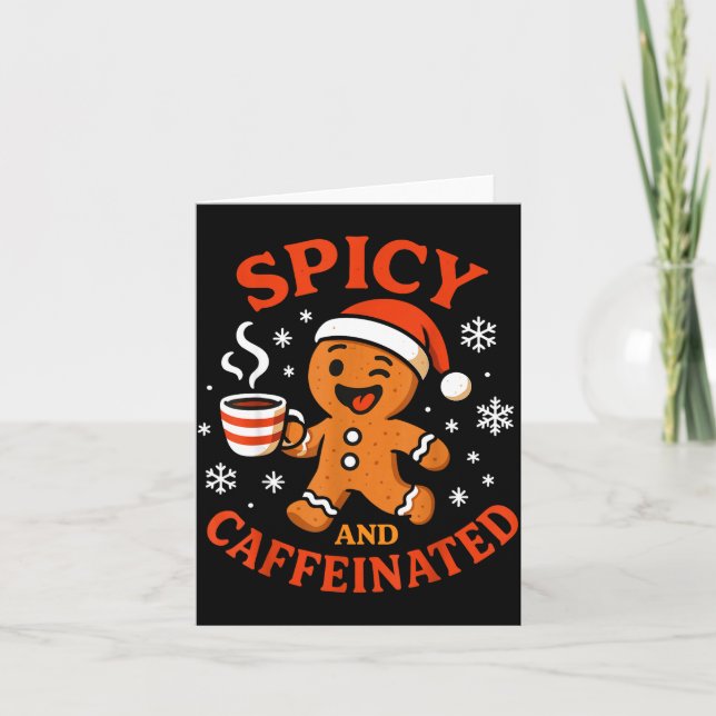 Scy Gingerbread Kaffeinhållande Rolig Kaffeälskare Kort (Framsida)