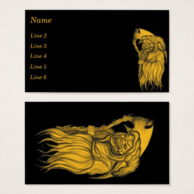 Scythe man - Döden, Grim-regementet Visitkort (Framsida & baksida)