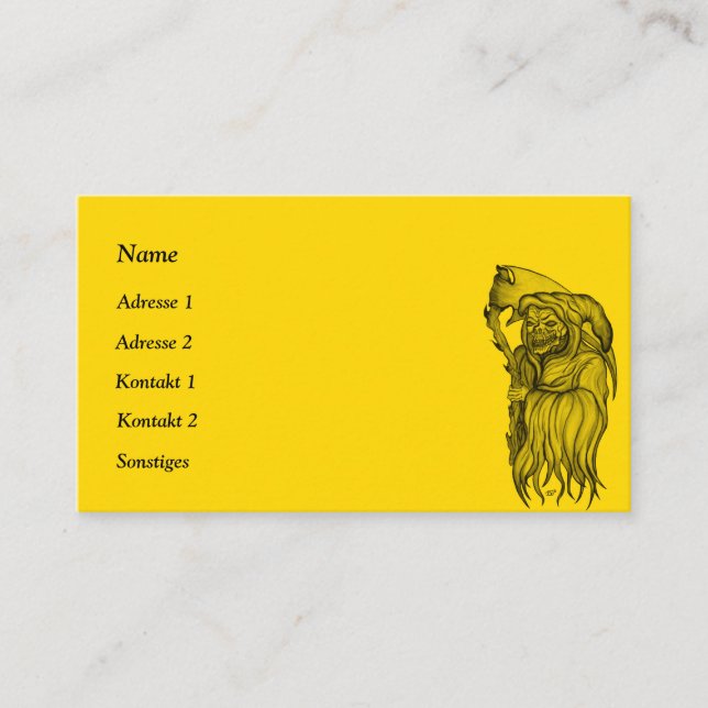 Scythe man - Döden, Grim-regementet Visitkort (Framsida)