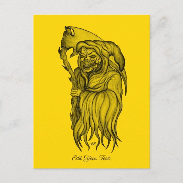 Scythe man - Döden, Grim-regementet Vykort (Framsida)