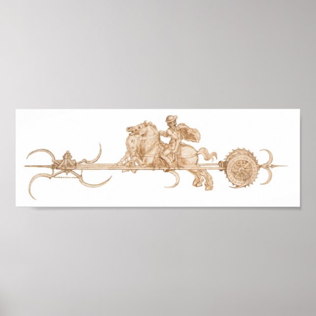 Scythed Chariot, Leonardo da Vinci Poster (Framsidan)
