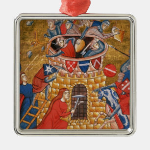 Scythian kvinnor som belägrar deras fiender julgransprydnad metall