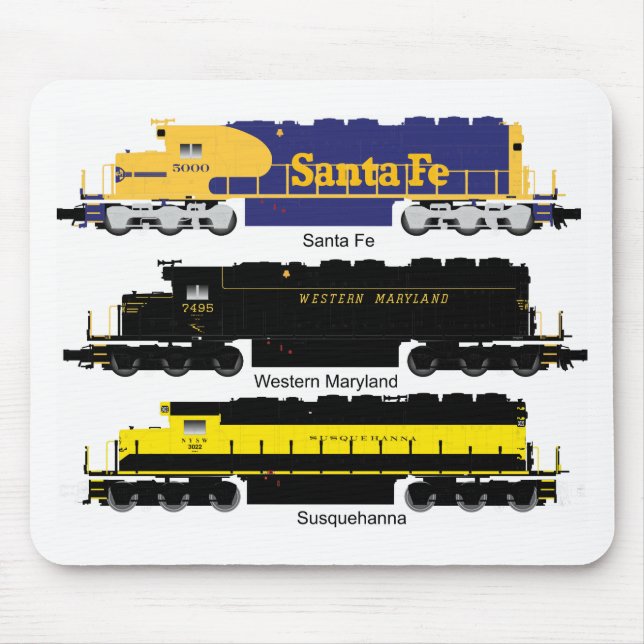 SD40 diesel- elektriska rörliga Mousepad Musmatta (Framsidan)