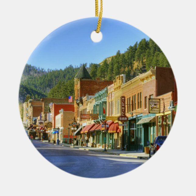 SD, Deadwood, Historic Guld Mining City Julgransprydnad Keramik (Framsidan)